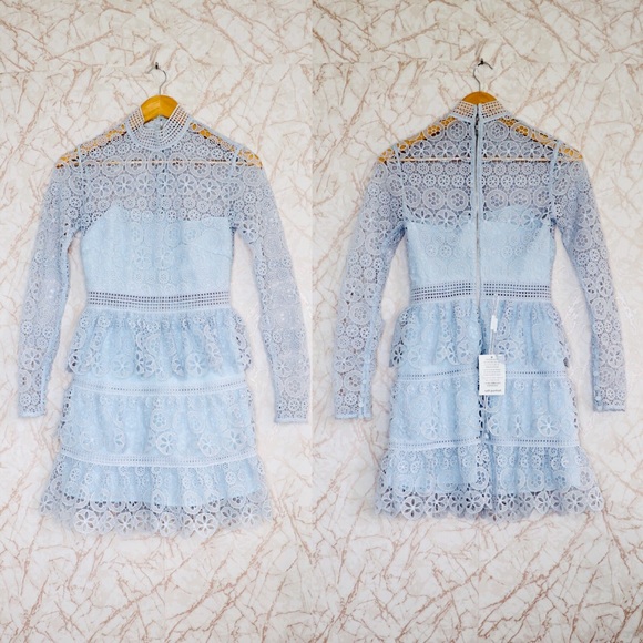 Self Portrait 2018 Tierred Scalloped Lace Dress - Picture 5 of 8